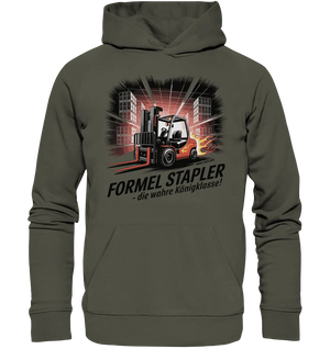 Formel Stapler – Die Königsklasse der Flurförderfahrzeuge - Organic Hoodie - Bright Lights Arts