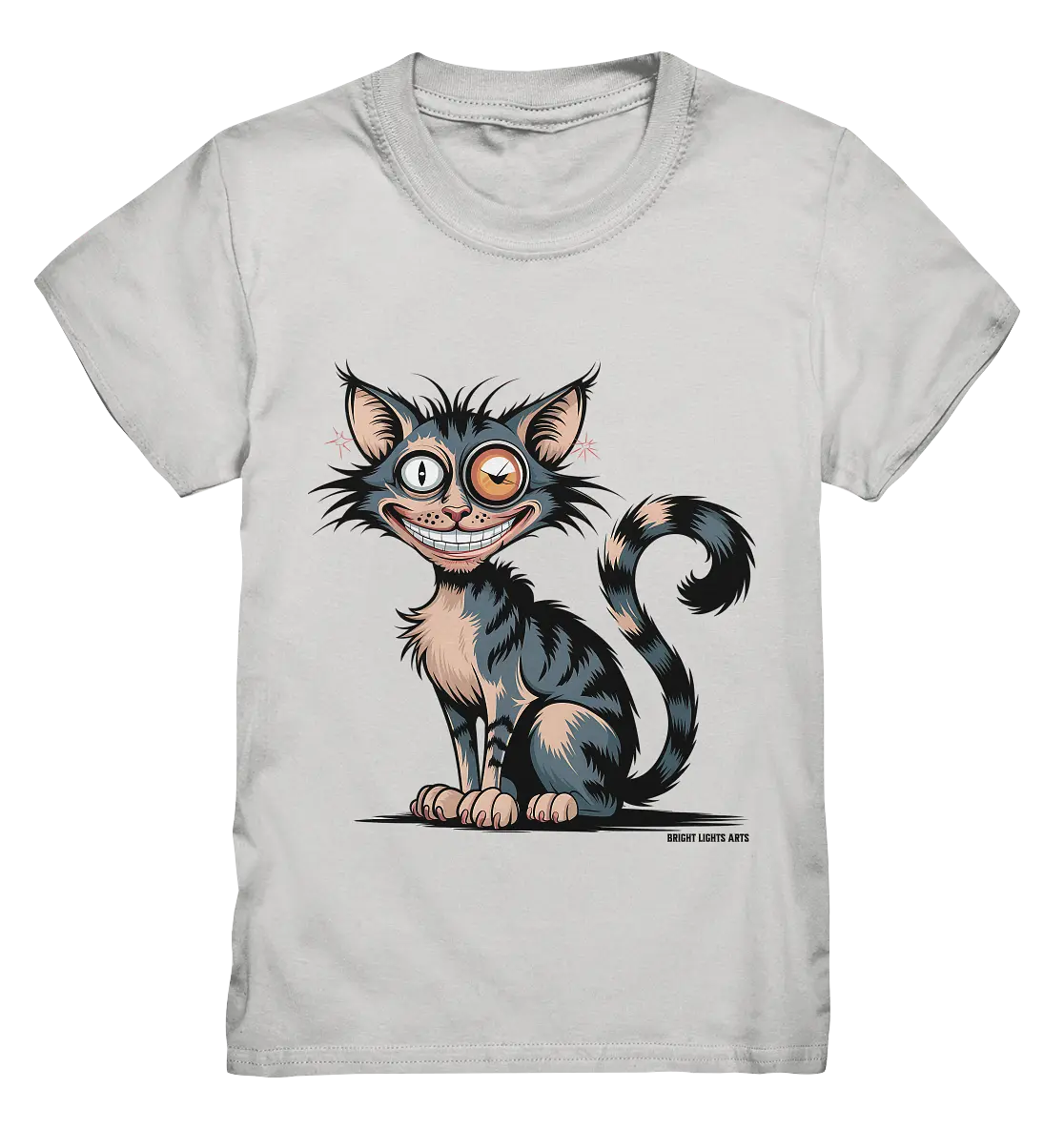 Frech und außergewöhnlich Cartoon Katze mit wildem Blick Ein humorvolles Design - Kids Premium Shirt Bright Lights Arts