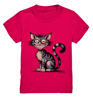 Frech und außergewöhnlich Cartoon Katze mit wildem Blick Ein humorvolles Design - Kids Premium Shirt Bright Lights Arts