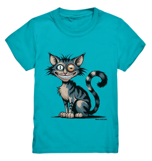 Frech und außergewöhnlich Cartoon Katze mit wildem Blick Ein humorvolles Design - Kids Premium Shirt Bright Lights Arts