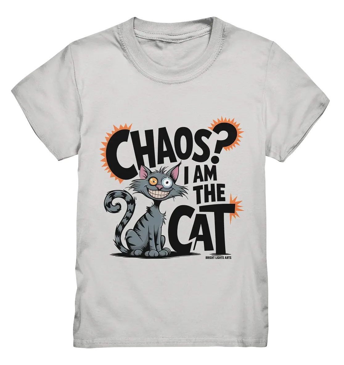 Frech und außergewöhnlich Cartoon Katze mit wildem Blick Ein humorvolles Design - Kids Premium Shirt Bright Lights Arts
