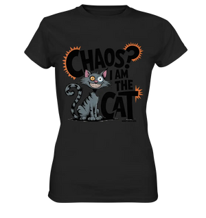 Frech und außergewöhnlich Cartoon Katze mit wildem Blick Ein humorvolles Design - Ladies Premium Shirt Bright Lights Arts