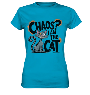 Frech und außergewöhnlich Cartoon Katze mit wildem Blick Ein humorvolles Design - Ladies Premium Shirt Bright Lights Arts
