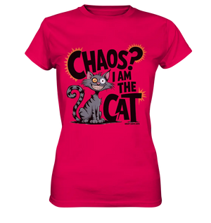 Frech und außergewöhnlich Cartoon Katze mit wildem Blick Ein humorvolles Design - Ladies Premium Shirt Bright Lights Arts