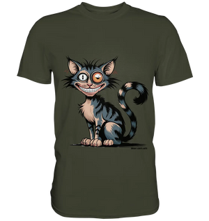 Frech und außergewöhnlich Cartoon Katze mit wildem Blick Ein humorvolles Design - Premium Shirt Bright Lights Arts