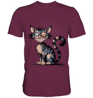 Frech und außergewöhnlich Cartoon Katze mit wildem Blick Ein humorvolles Design - Premium Shirt Bright Lights Arts