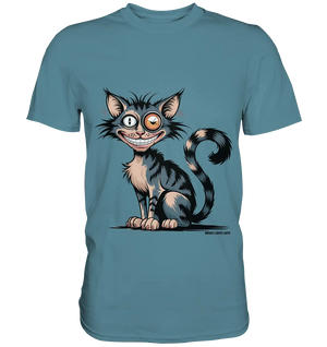 Frech und außergewöhnlich Cartoon Katze mit wildem Blick Ein humorvolles Design - Premium Shirt Bright Lights Arts