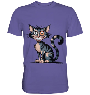 Frech und außergewöhnlich Cartoon Katze mit wildem Blick Ein humorvolles Design - Premium Shirt Bright Lights Arts