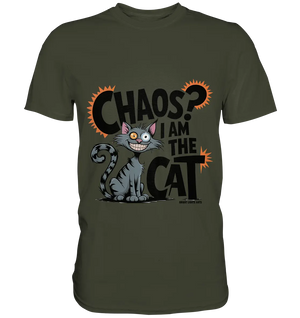 Frech und außergewöhnlich Cartoon Katze mit wildem Blick Ein humorvolles Design - Premium Shirt Bright Lights Arts