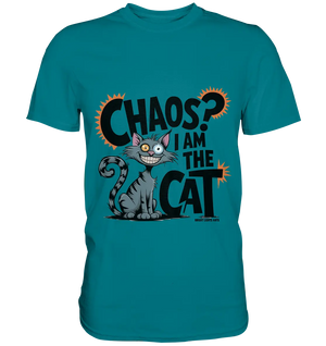 Frech und außergewöhnlich Cartoon Katze mit wildem Blick Ein humorvolles Design - Premium Shirt Bright Lights Arts