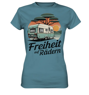 Freiheit auf Rädern - Retro Camping - Ladies Premium Shirt Bright Lights Arts