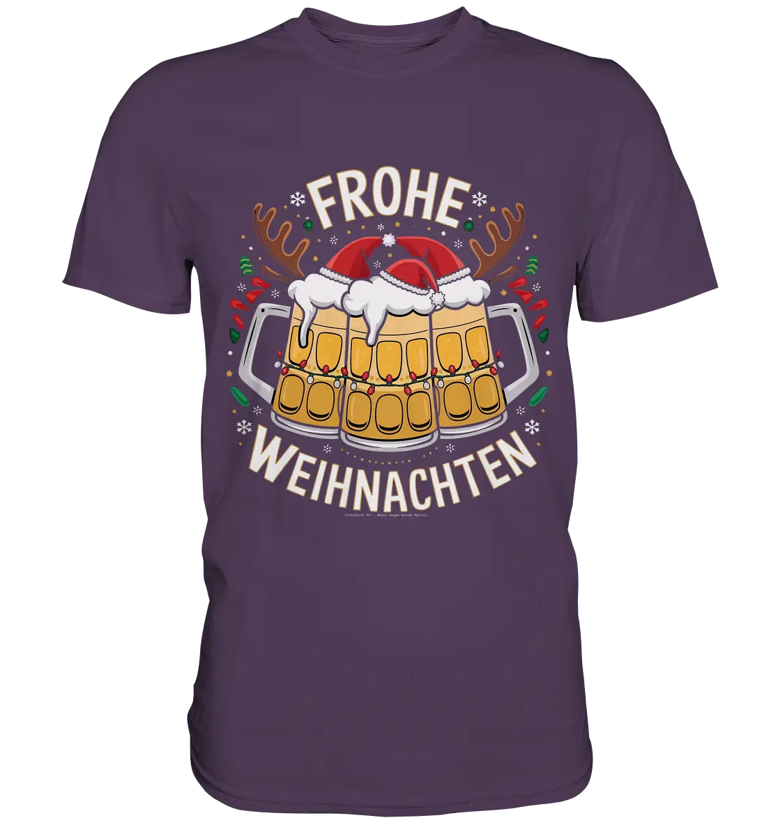 Frohe Weihnachten mit Bierkrügen - Premium Shirt Bright Lights Arts