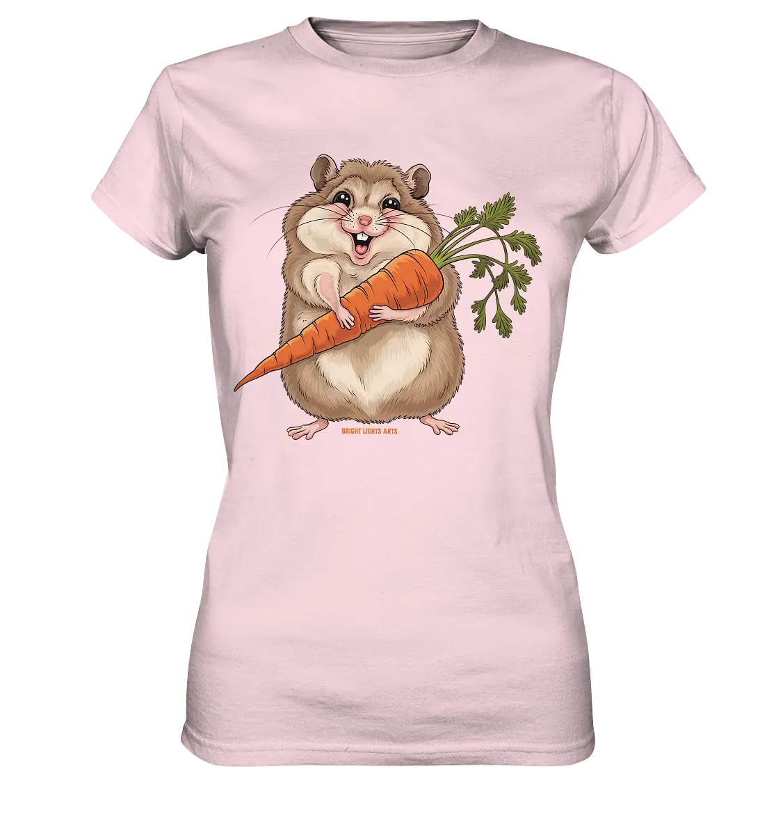 Fröhlicher Hamster mit Möhre - Ladies Premium Shirt Bright Lights Arts