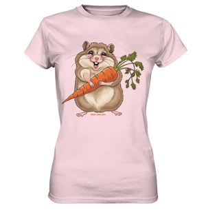 Fröhlicher Hamster mit Möhre - Ladies Premium Shirt Bright Lights Arts