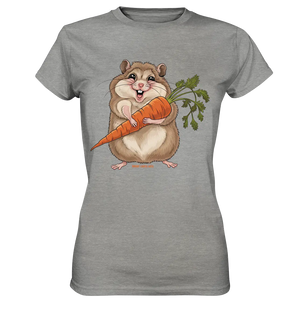 Fröhlicher Hamster mit Möhre - Ladies Premium Shirt Bright Lights Arts