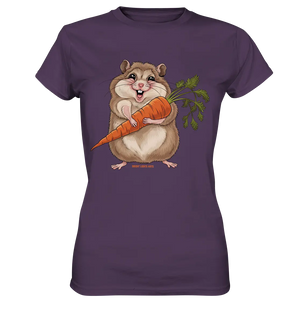 Fröhlicher Hamster mit Möhre - Ladies Premium Shirt Bright Lights Arts