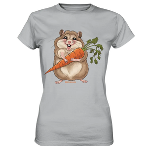 Fröhlicher Hamster mit Möhre - Ladies Premium Shirt Bright Lights Arts