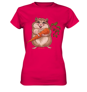 Fröhlicher Hamster mit Möhre - Ladies Premium Shirt Bright Lights Arts