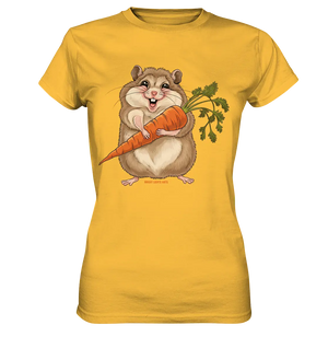 Fröhlicher Hamster mit Möhre - Ladies Premium Shirt Bright Lights Arts