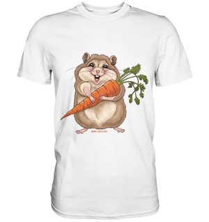 Fröhlicher Hamster mit Möhre - Premium Shirt Bright Lights Arts