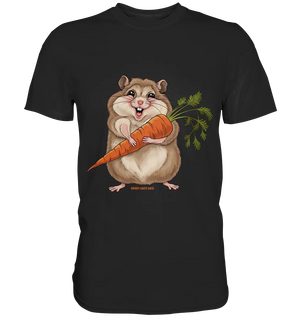 Fröhlicher Hamster mit Möhre - Premium Shirt Bright Lights Arts