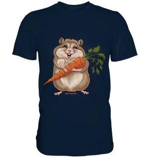 Fröhlicher Hamster mit Möhre - Premium Shirt Bright Lights Arts