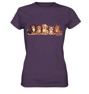 Fünf süße Cartoon - Hunde – Perfektes Geschenk für Hundefreunde - Ladies Premium Shirt - Bright Lights Arts