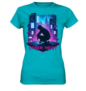 Futuristische Hacking Szene im Cyberpunk Stil - Ladies Premium Shirt Bright Lights Arts