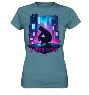 Futuristische Hacking Szene im Cyberpunk Stil - Ladies Premium Shirt Bright Lights Arts