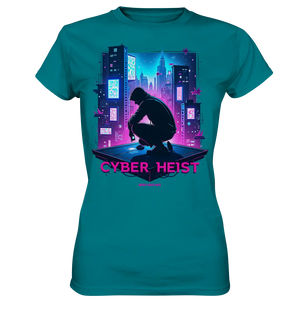 Futuristische Hacking Szene im Cyberpunk Stil - Ladies Premium Shirt Bright Lights Arts