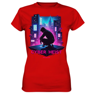 Futuristische Hacking Szene im Cyberpunk Stil - Ladies Premium Shirt Bright Lights Arts