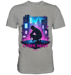Futuristische Hacking Szene im Cyberpunk Stil - Premium Shirt Bright Lights Arts