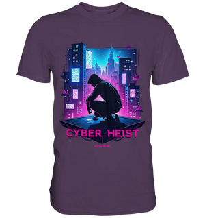 Futuristische Hacking Szene im Cyberpunk Stil - Premium Shirt Bright Lights Arts