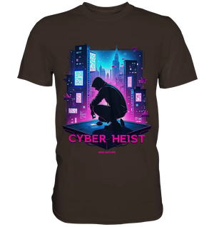 Futuristische Hacking Szene im Cyberpunk Stil - Premium Shirt Bright Lights Arts
