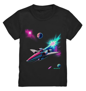 Futuristisches Raumschiff in kosmischer Szene - Kids Premium Shirt Bright Lights Arts