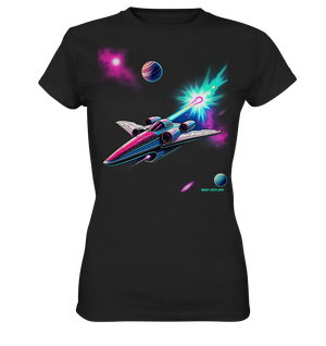 Futuristisches Raumschiff in kosmischer Szene - Ladies Premium Shirt Bright Lights Arts