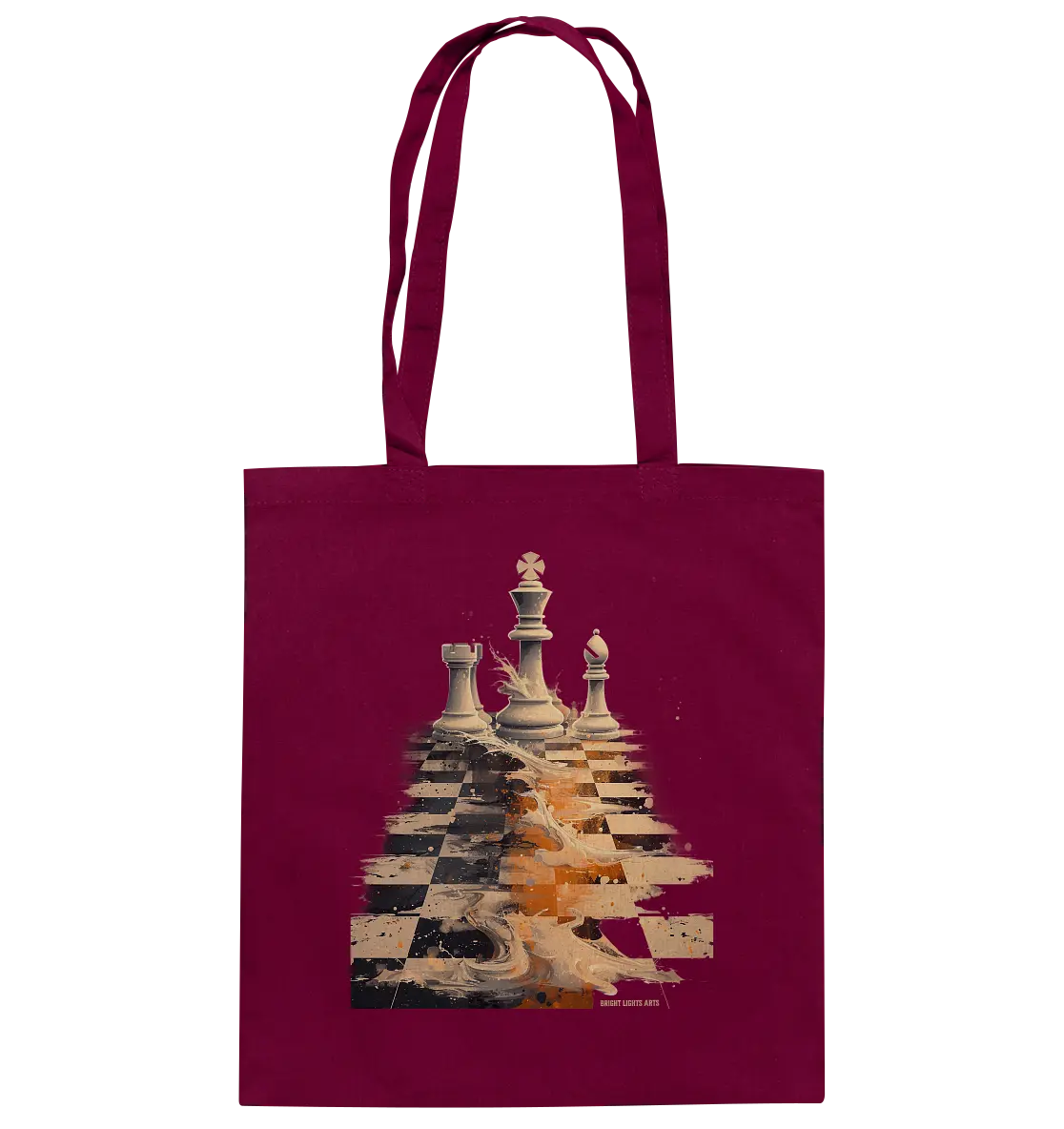 Game of Strategy – Dynamisches Schachdesign voller Energie - Baumwolltasche Bright Lights Arts