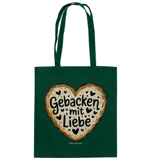 Gebacken mit Liebe – Herzgebäck - Baumwolltasche Bright Lights Arts