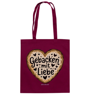 Gebacken mit Liebe – Herzgebäck - Baumwolltasche Bright Lights Arts