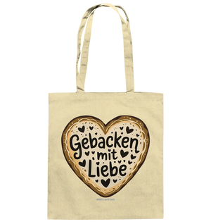 Gebacken mit Liebe – Herzgebäck - Baumwolltasche Bright Lights Arts