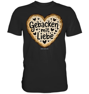 Gebacken mit Liebe – Herzgebäck - Premium Shirt Bright Lights Arts