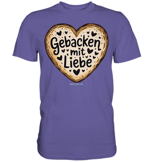 Gebacken mit Liebe – Herzgebäck - Premium Shirt Bright Lights Arts