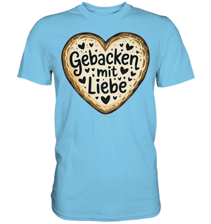 Gebacken mit Liebe – Herzgebäck - Premium Shirt Bright Lights Arts