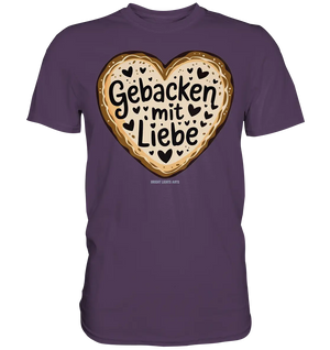 Gebacken mit Liebe – Herzgebäck - Premium Shirt Bright Lights Arts