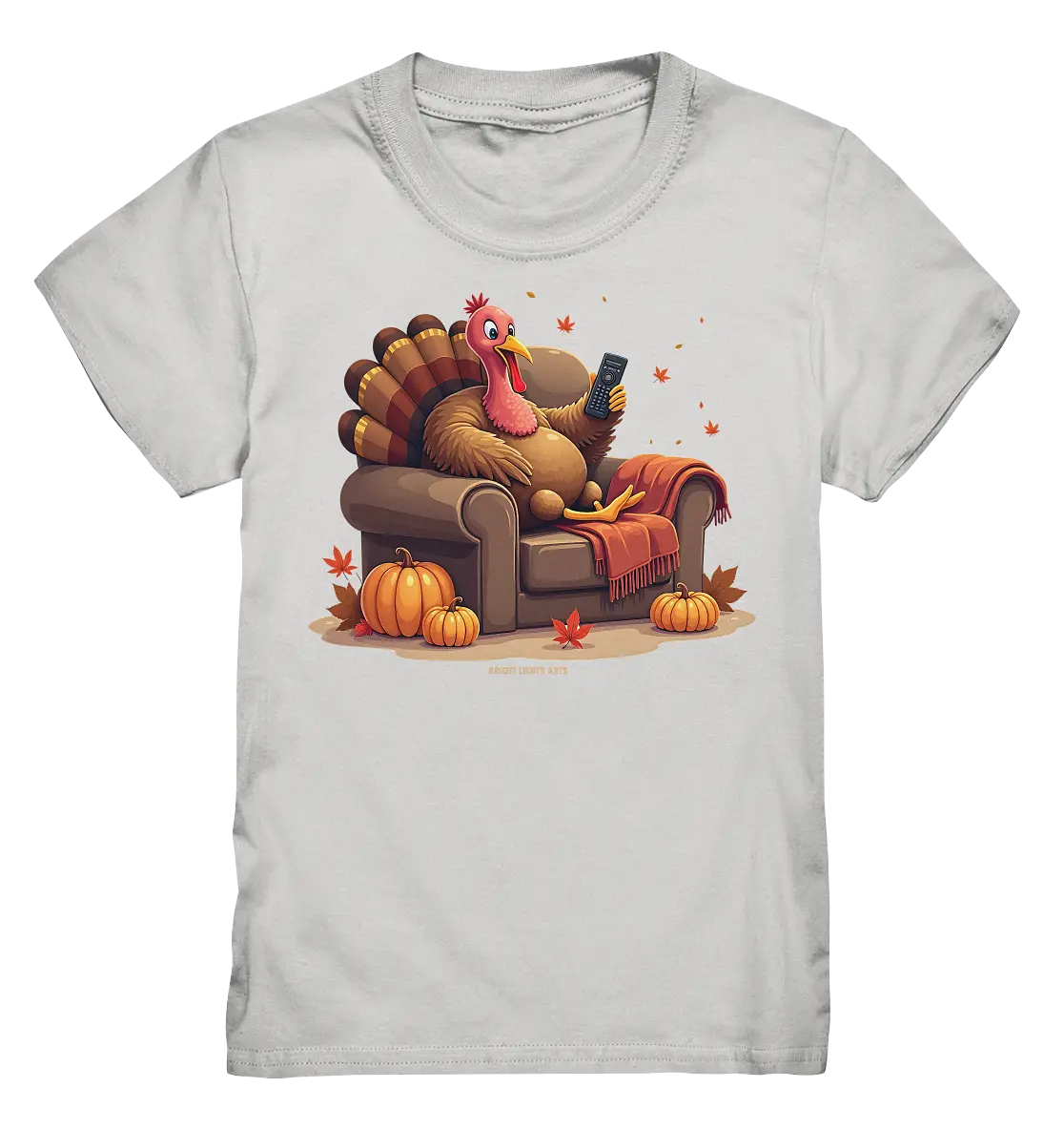 Gemütlicher Cartoon Truthahn in einem Sessel Herbstliches und humorvolles Erntedank Kunstwerk - Kids Premium Shirt Bright Lights Arts