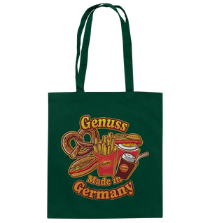Genuss Made in Germany – Imbissliebe im Cartoon-Stil - Baumwolltasche Bright Lights Arts