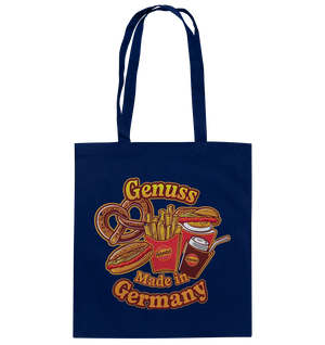 Genuss Made in Germany – Imbissliebe im Cartoon-Stil - Baumwolltasche Bright Lights Arts