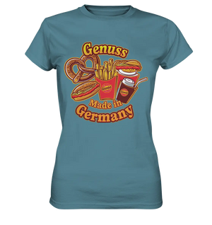 Genuss Made in Germany – Imbissliebe im Cartoon-Stil - Ladies Premium Shirt Bright Lights Arts