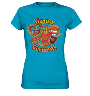 Genuss Made in Germany – Imbissliebe im Cartoon-Stil - Ladies Premium Shirt Bright Lights Arts