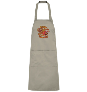 Genuss Made in Germany – Imbissliebe im Cartoon-Stil - Organic Grillschürze Bright Lights Arts